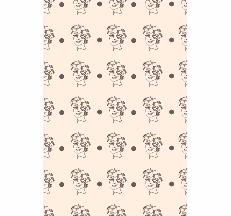Papel pintado flores silueta minimalista mujer floral - TenVinilo