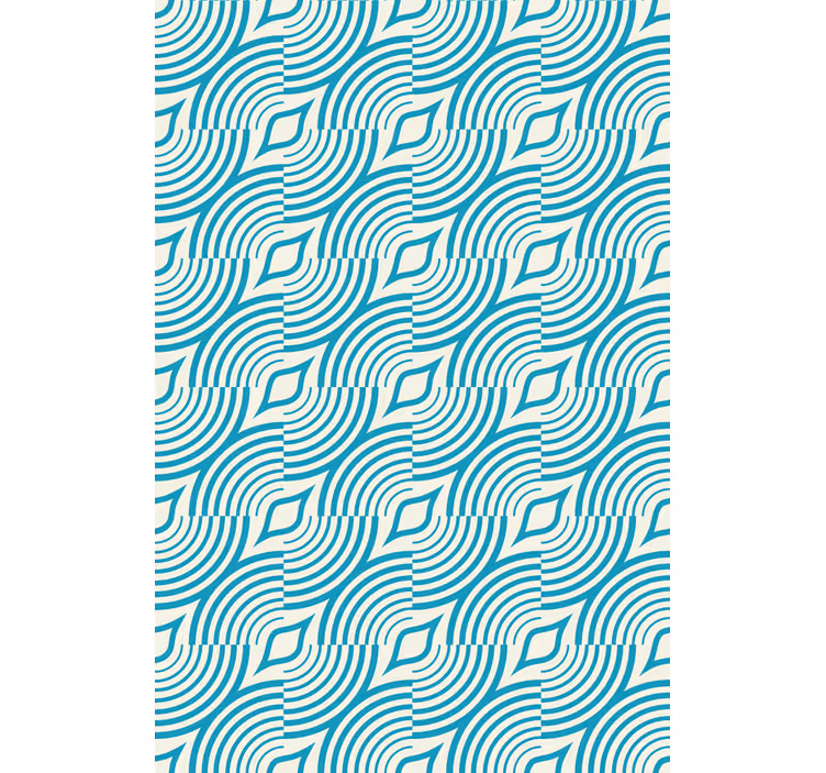 Papel pintado floral líneas azules marinas - TenVinilo