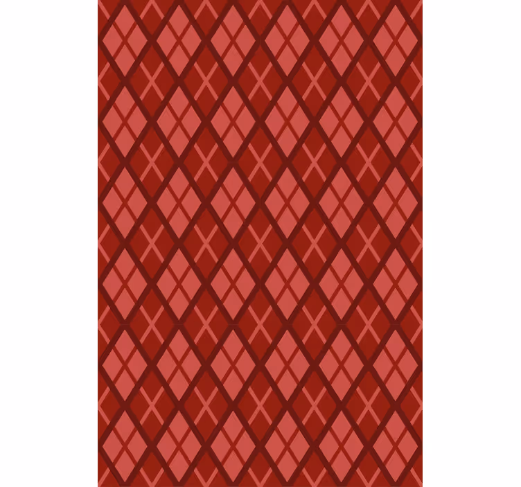 Papel pintado dormitorio matrimonio patrón diamante rojo - TenVinilo
