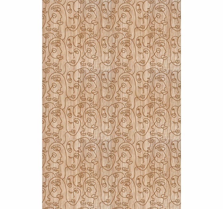Papel pintado dormitorio matrimonio mujeres dibujadas beige - TenVinilo