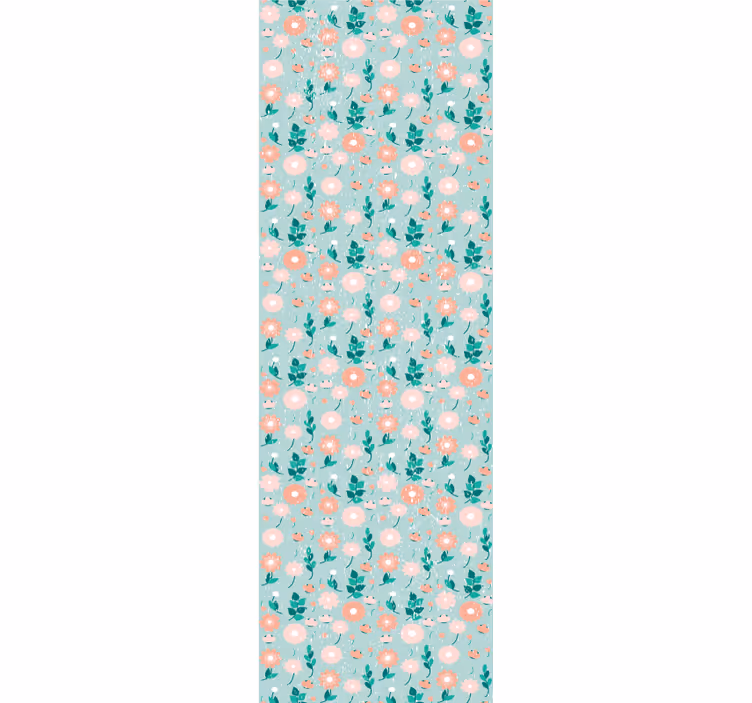 Papel pintado dormitorio flores azules shabby chic - TenVinilo