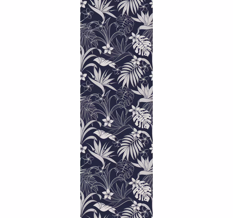 Papel pintado dormitorio patrón tropical gris hamptons - TenVinilo