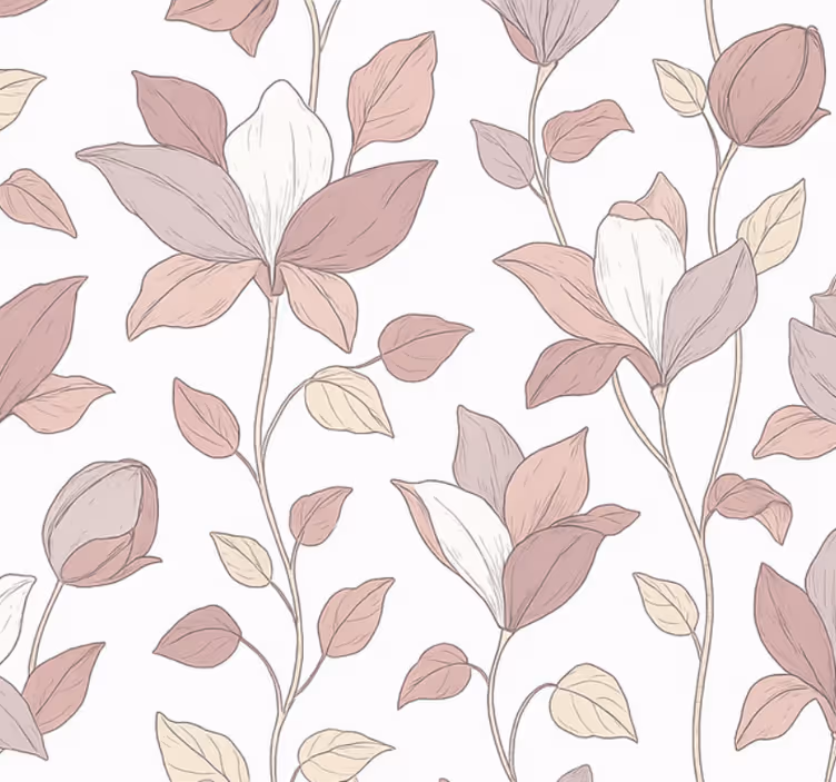 Papel pintado dormitorio flores rosadas - TenVinilo