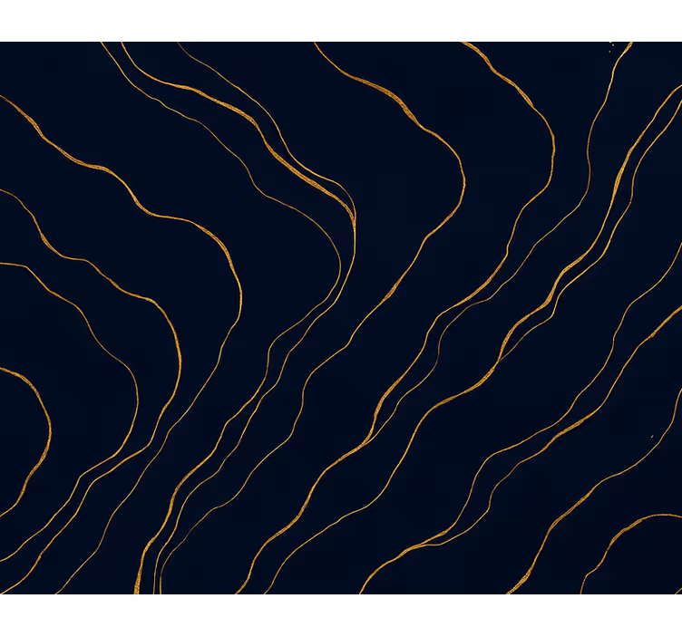 Papel pintado dormitorio mármol azul oscuro y dorado - TenVinilo