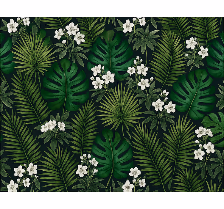 Papel pintado dormitorio naturaleza exótica verde - TenVinilo