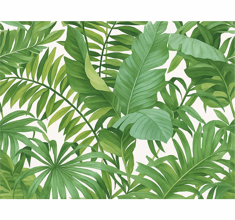 Papel pintado dormitorio motivo hojas tropicales - TenVinilo
