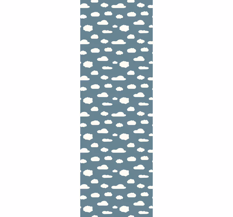 Papel pintado dormitorio diseño blanco sobre fondo azul - TenVinilo