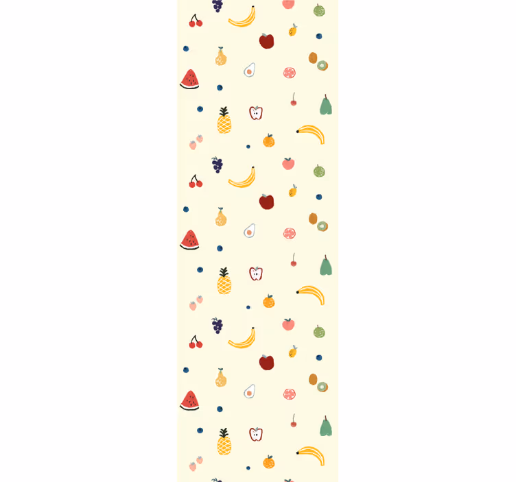 Papel pintado dormitorio patrón de frutas coloridas - TenVinilo