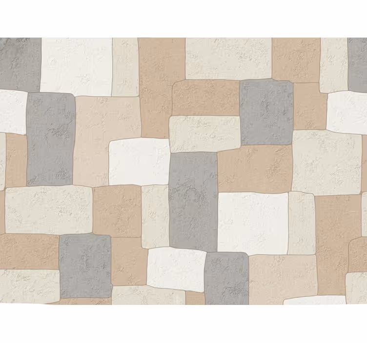 Papel pintado cuadros bloques texturizados neutros - TenVinilo