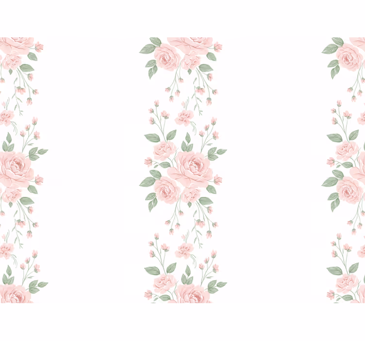 Papel pintado flores diseño floral rosa claro - TenVinilo