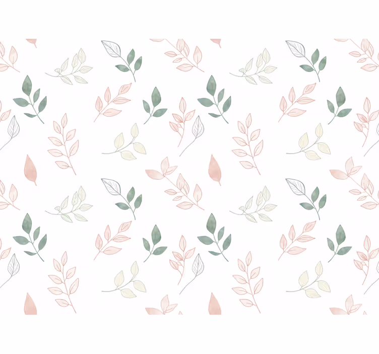 Papel pintado flores hojas ligeras en colores suaves - TenVinilo