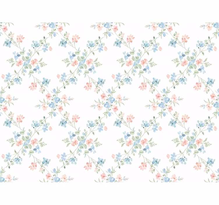 Papel pintado flores pequeñas en acuarela suave - TenVinilo