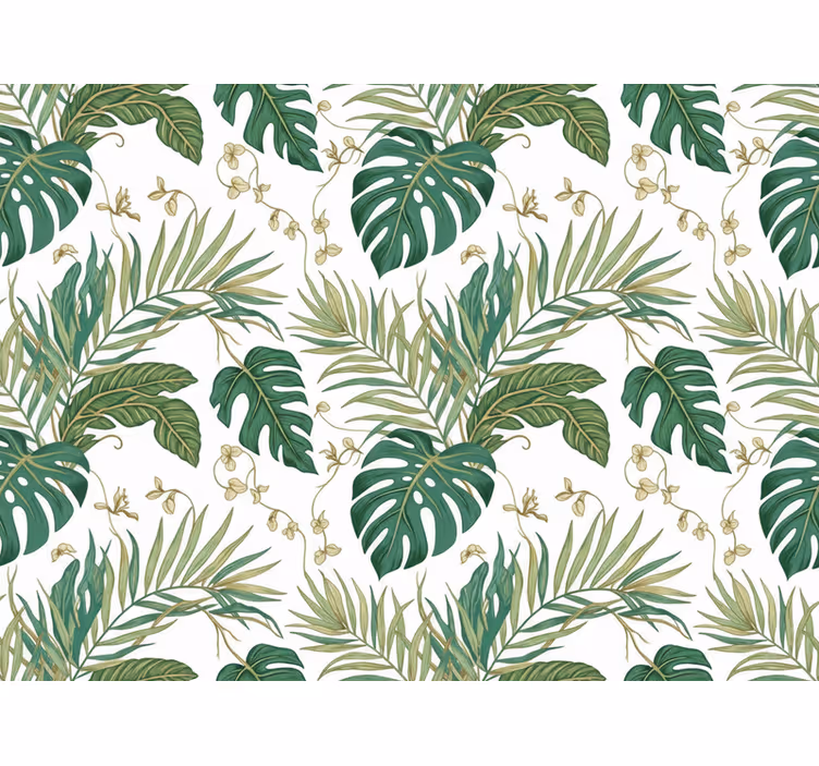Papel pintado hojas selva de lujo - TenVinilo