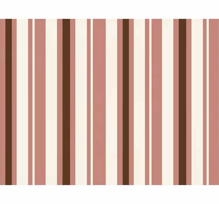 Papel pintado rayas verticales rosa y marrón - TenVinilo