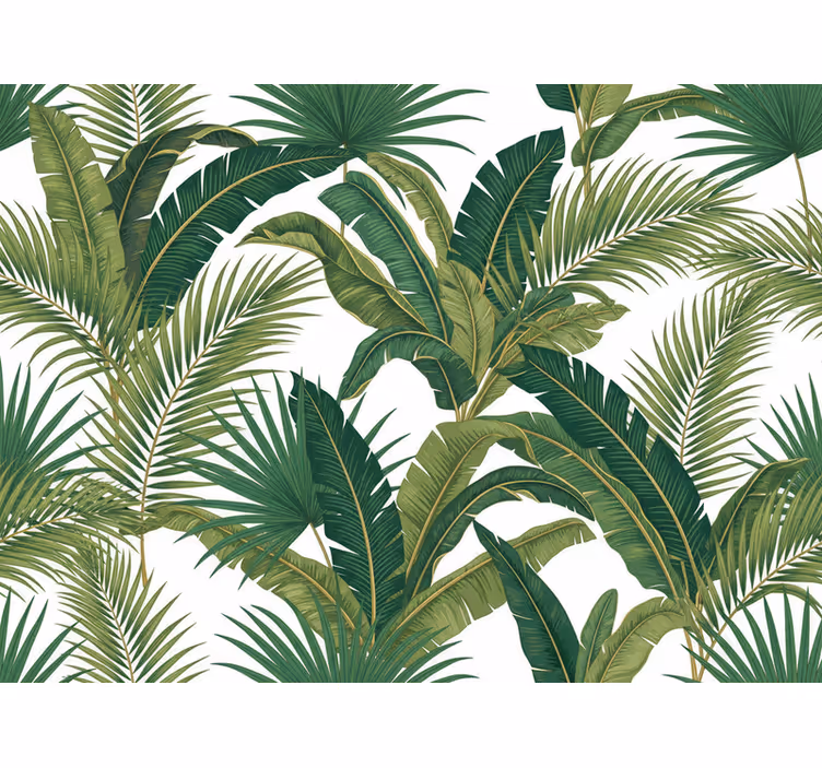 Papel pintado hojas palmeras de lujo jungla - TenVinilo