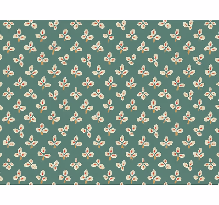 Papel pintado abstracto pétalos prensados verde apagado - TenVinilo