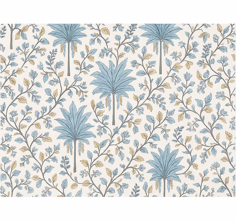 Papel pintado árboles palmas botánicas verde apagado - TenVinilo