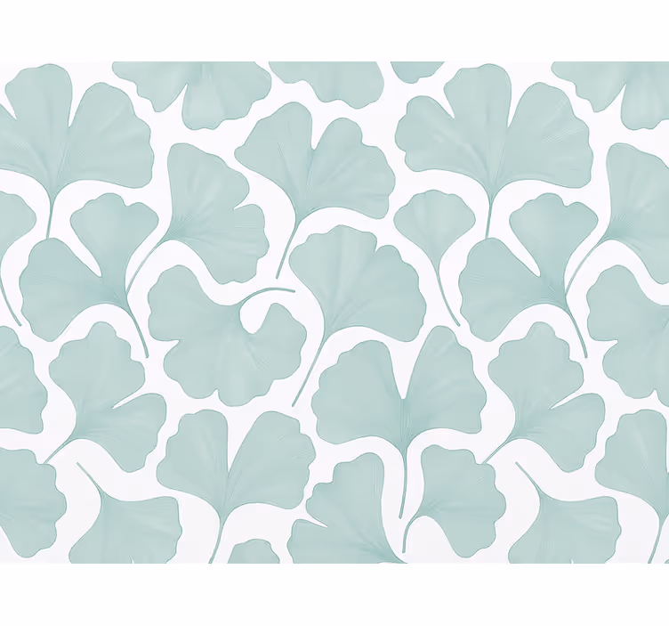 Papel pintado hojas ginkgo en verde azulado - TenVinilo