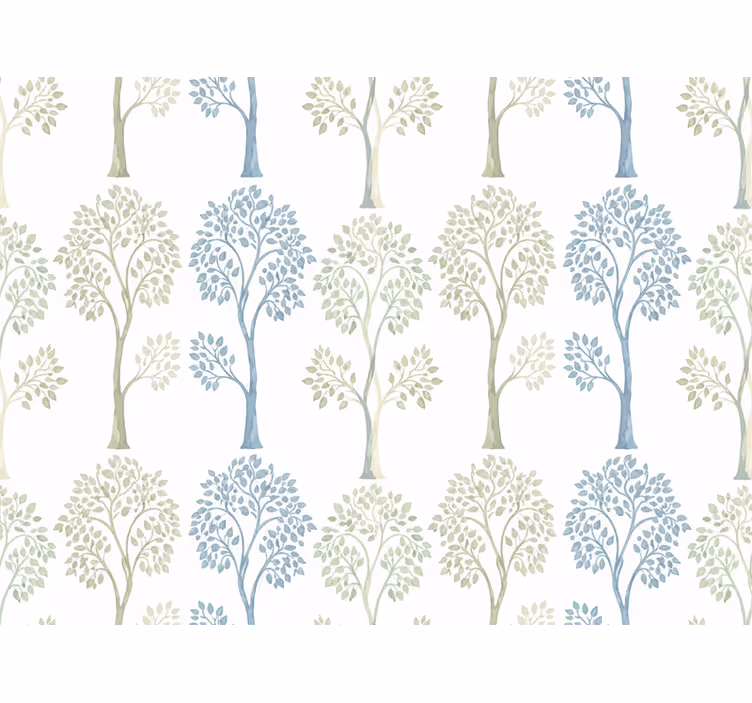 Papel pintado hojas diseño de árbol vintage claro - TenVinilo