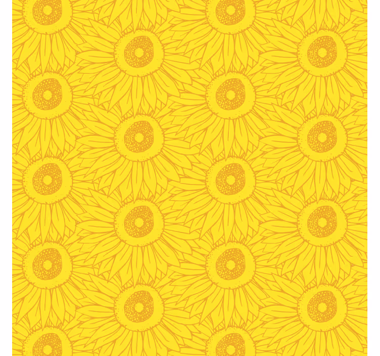 Papel pintado amarillo tonos suaves de girasol - TenVinilo
