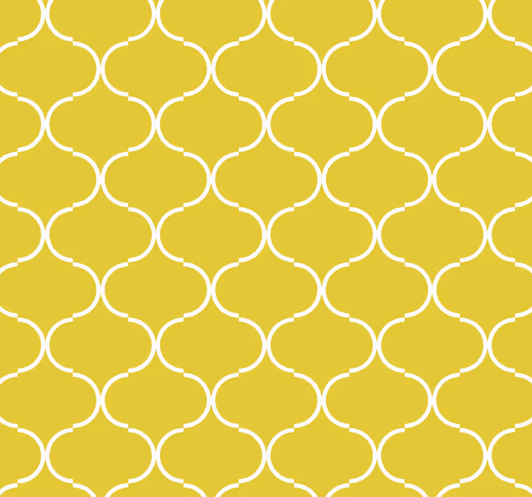 Papel pintado amarillo con patrón de líneas geométricas - TenVinilo