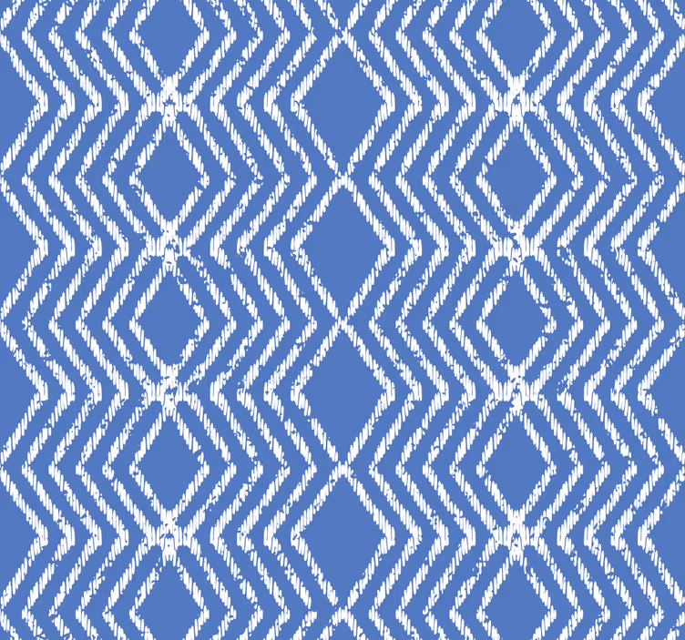 Papel pintado azul patrón de zig zag - TenVinilo