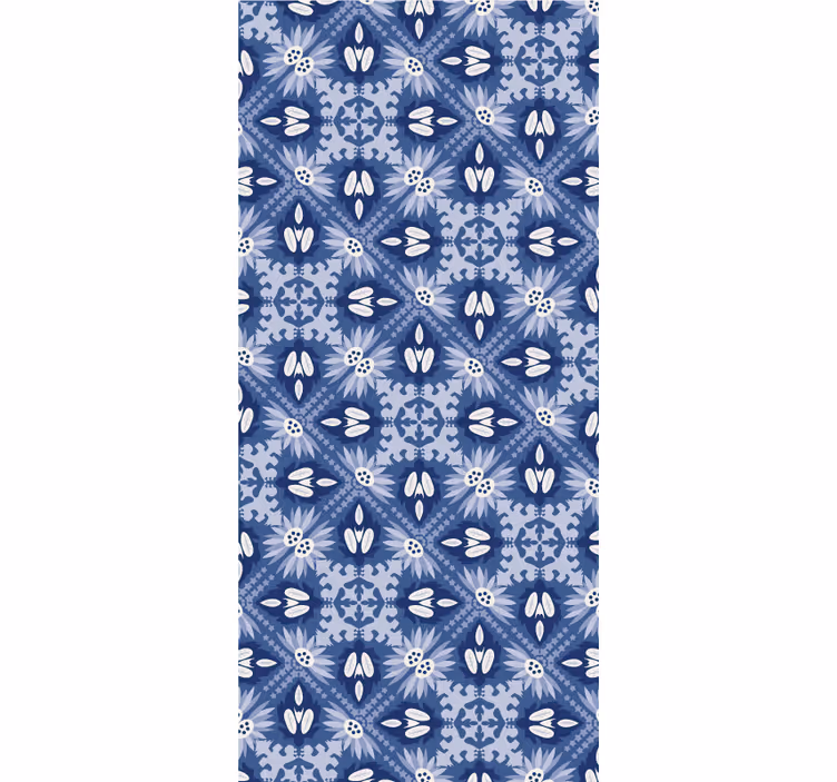 Papel pintado azul ornamental - TenVinilo