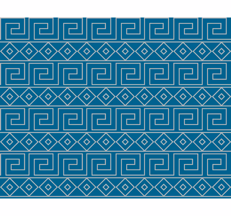 Papel pintado azul con patrón de grecas - TenVinilo