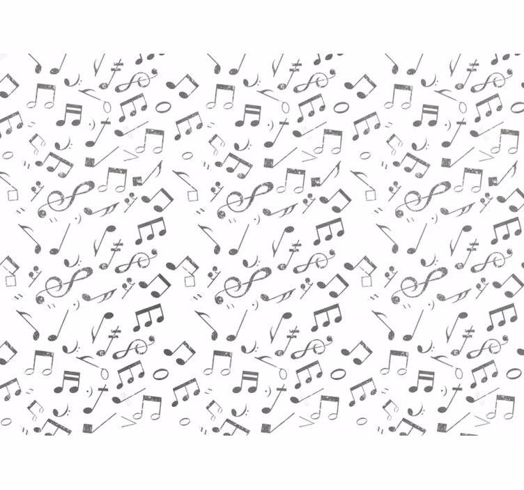 Papel pintado blanco notas musicales - TenVinilo