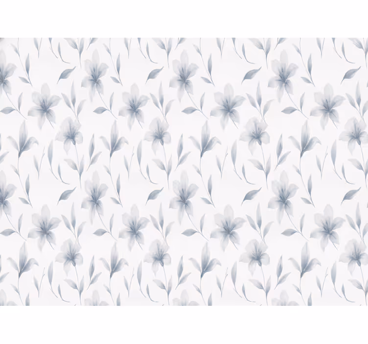 Papel pintado blanco lirios acuarelados - TenVinilo