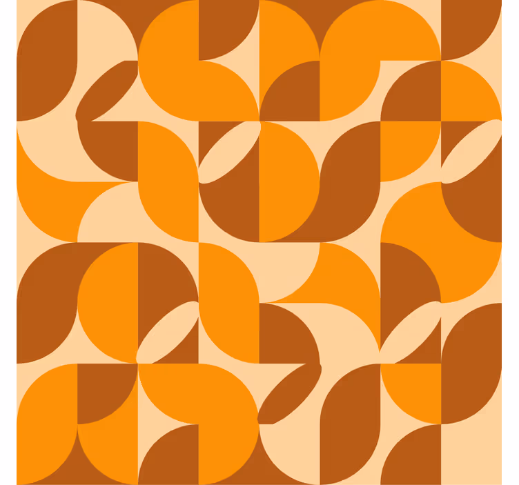 Papel pintado naranja figuras retro naranja - TenVinilo