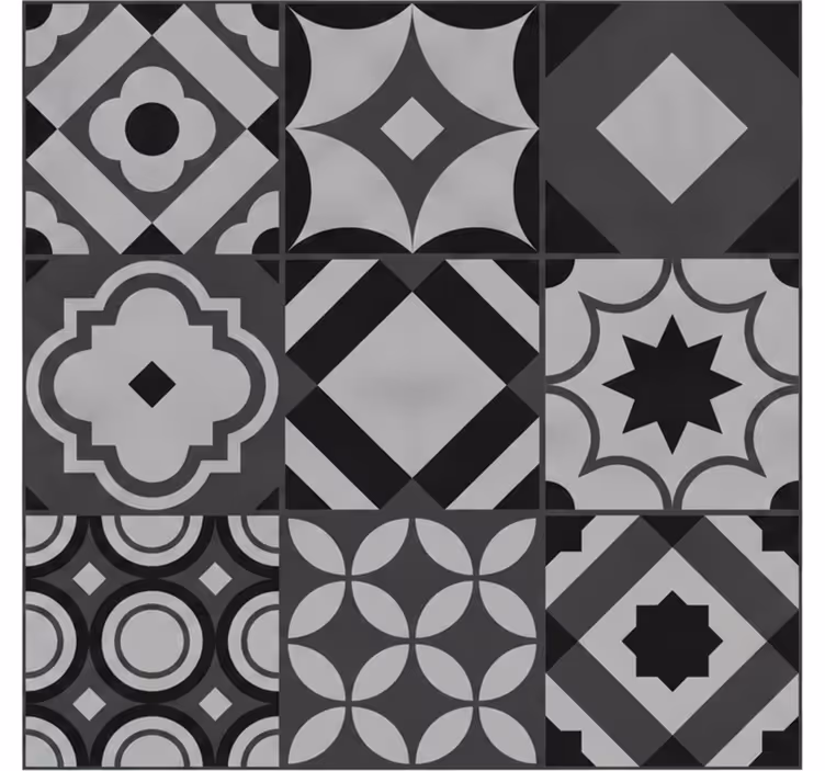 Papel pintado negro azulejos negros - TenVinilo