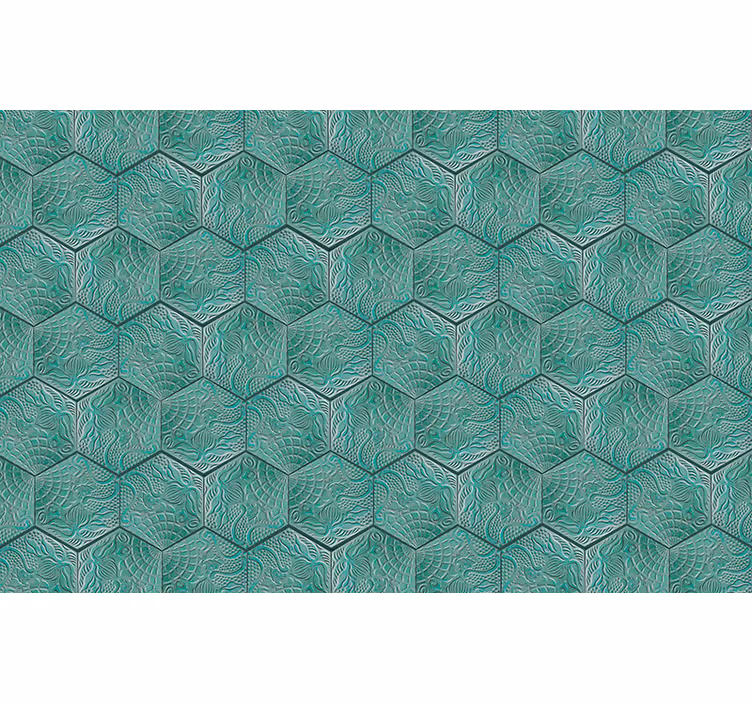 Papel pintado verde panot gaudí verde - TenVinilo