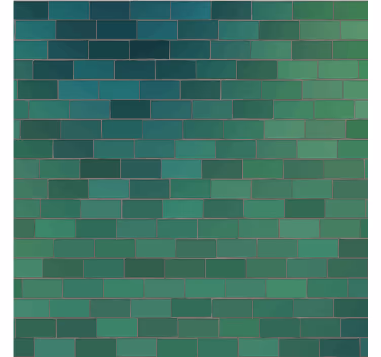 Papel pintado verde ladrillos verdes - TenVinilo