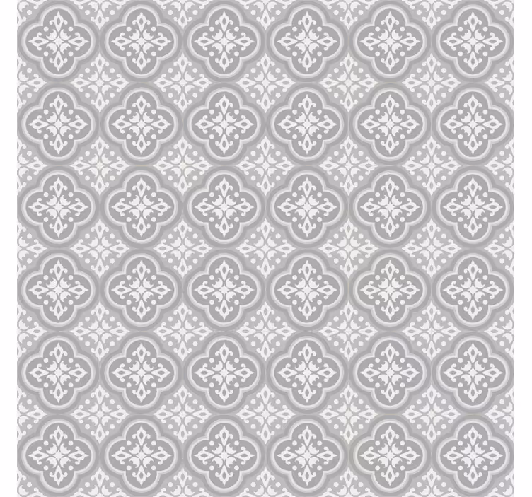 Papel pintado gris baldosas hidráulicas grises - TenVinilo