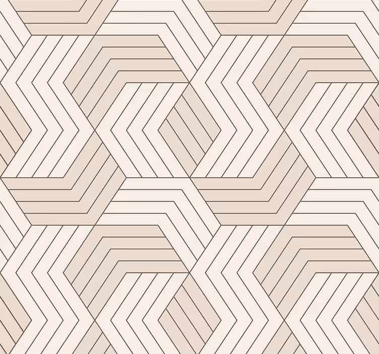 Papel pintado salón geométrico entrelazado beige - TenVinilo