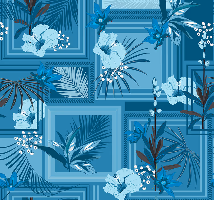 Papel pintado floral geometría  - TenVinilo