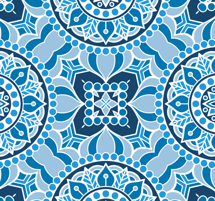 Papel pintado azulejos inspirados en mandalas - TenVinilo