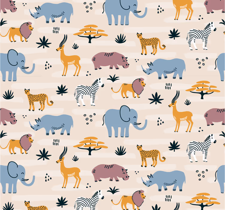 Papel pintado animales safari - TenVinilo