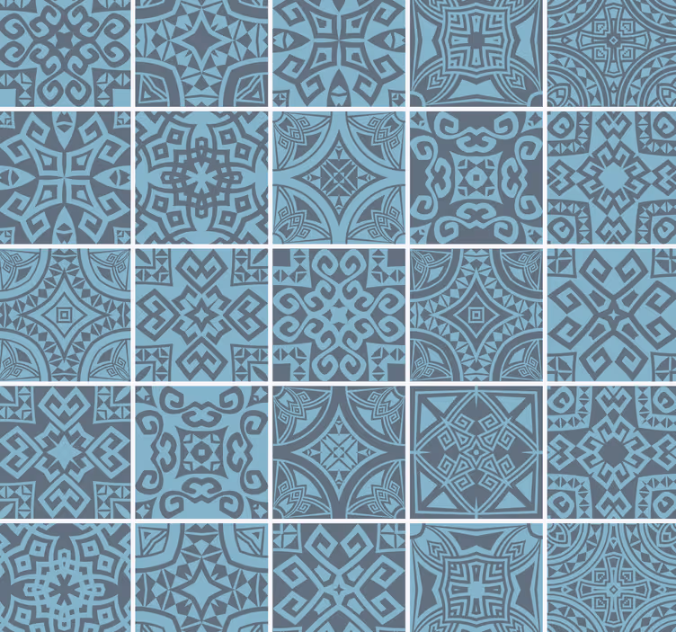 Papel pintado azulejos estilo griego - TenVinilo