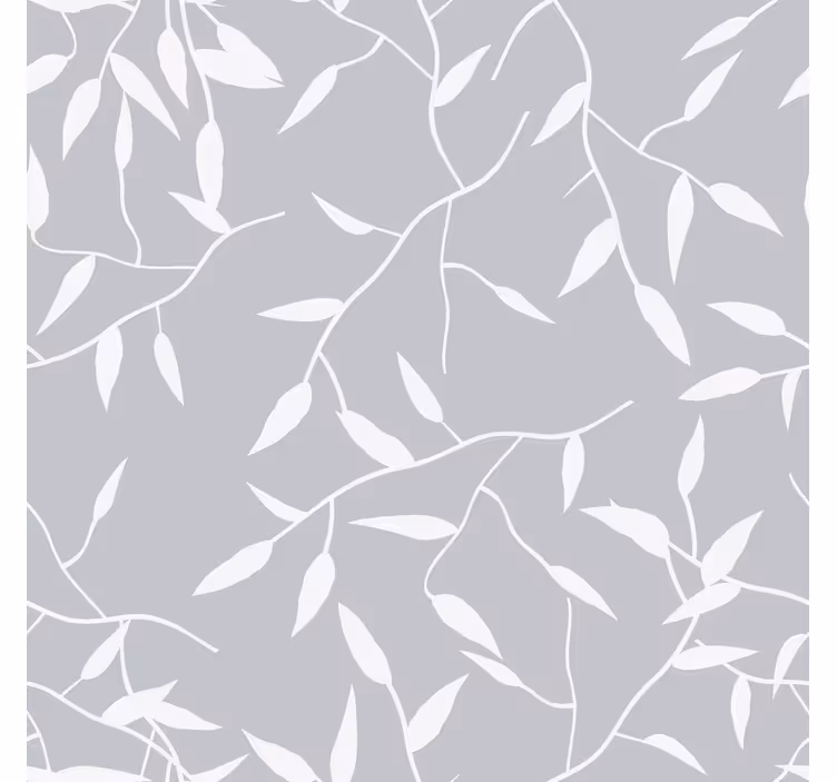 Papel pintado hojas elegante motivo gris - TenVinilo