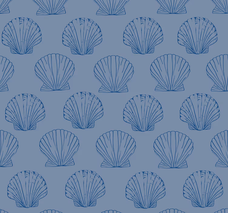 Papel pintado animales patrón conchas azules - TenVinilo