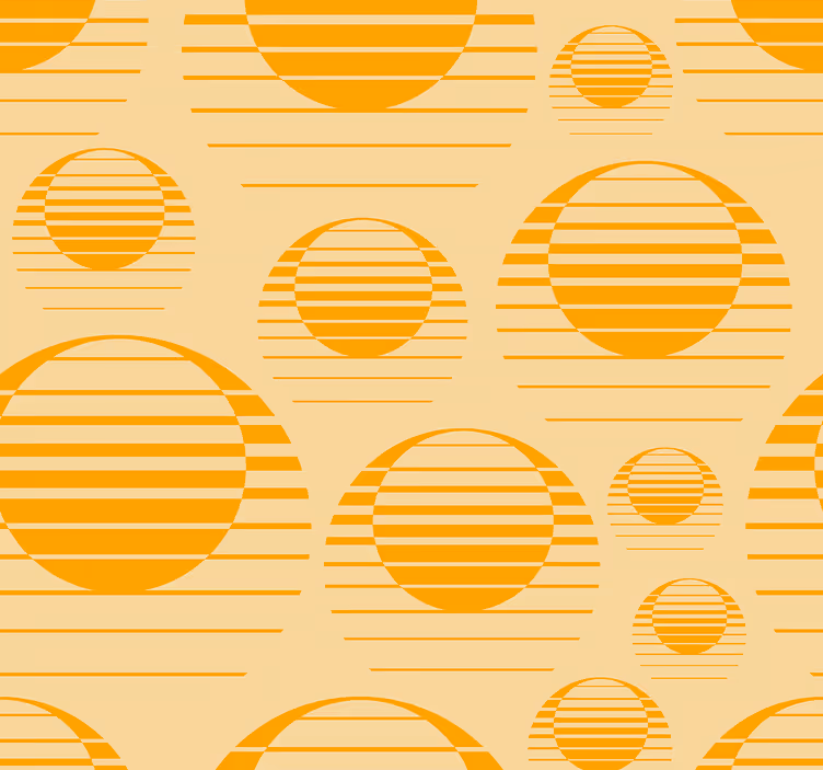Papel pintado vintage patrón amarillo iluminado por el sol - TenVinilo