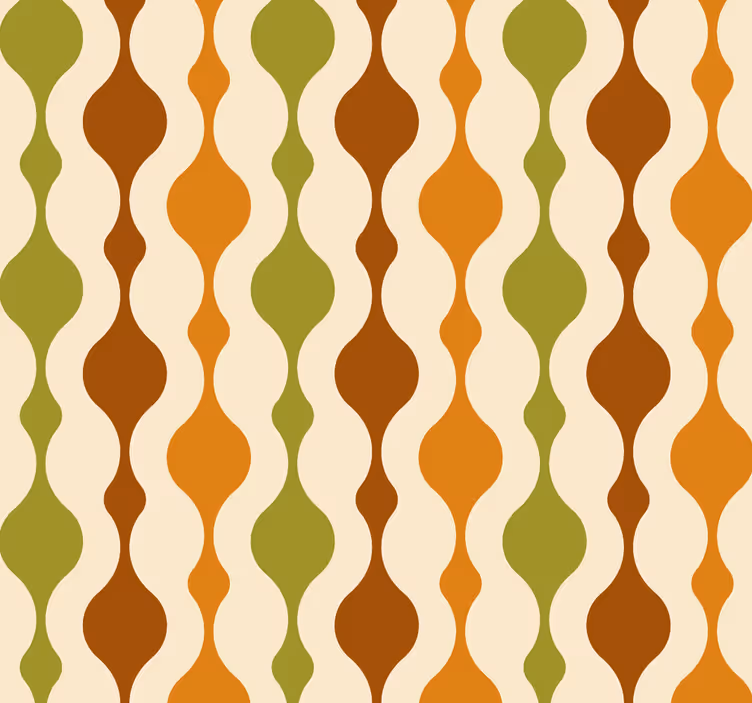 Papel pintado rayas verticales figuras vintage - TenVinilo