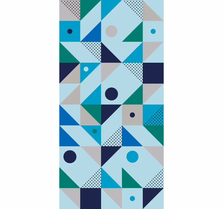 Papel pintado geométrico patrón triángulo azules - TenVinilo