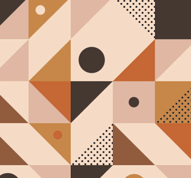 Papel pintado geométrico triángulos marrones - TenVinilo