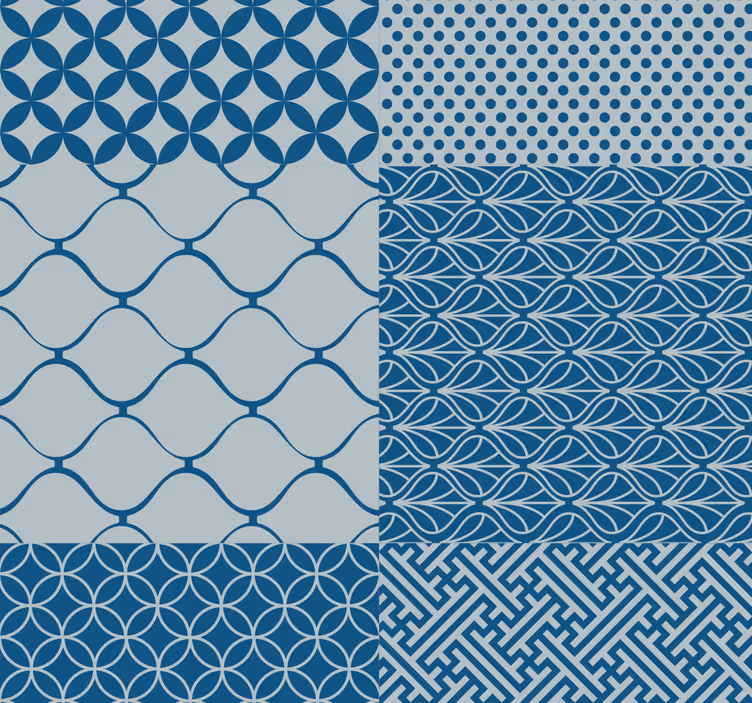 Papel pintado azulejos clásicos azules - TenVinilo