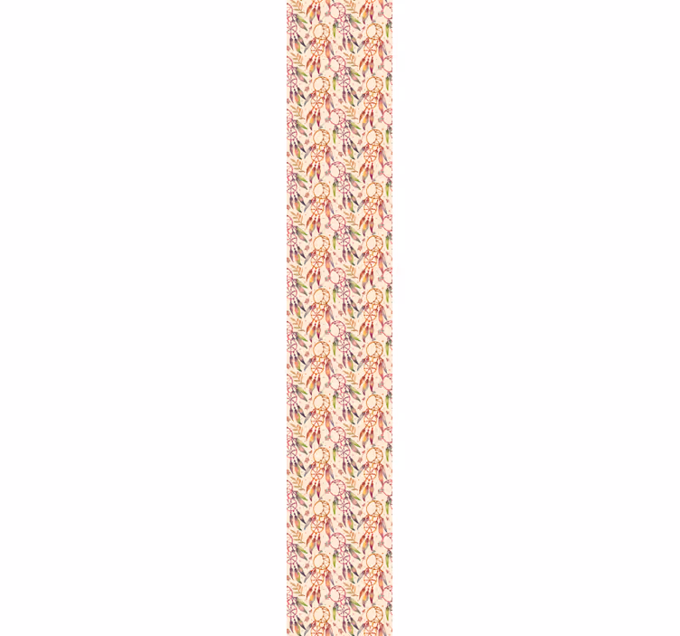 Papel pintado infantil patrón de atrapasueños floral - TenVinilo