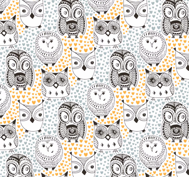 Papel pintado animal motivo de patrón de búho - TenVinilo