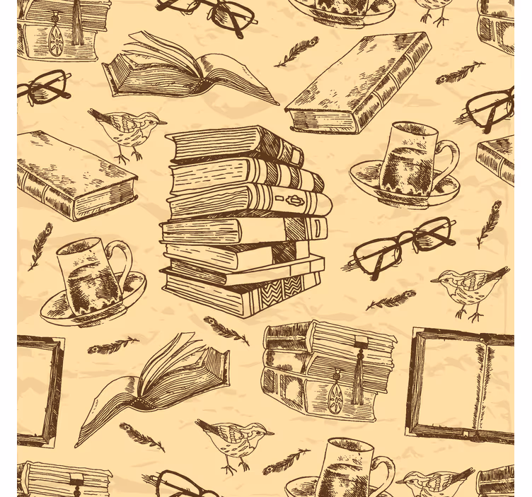 Papel pintado de arte bocetos literarios - TenVinilo